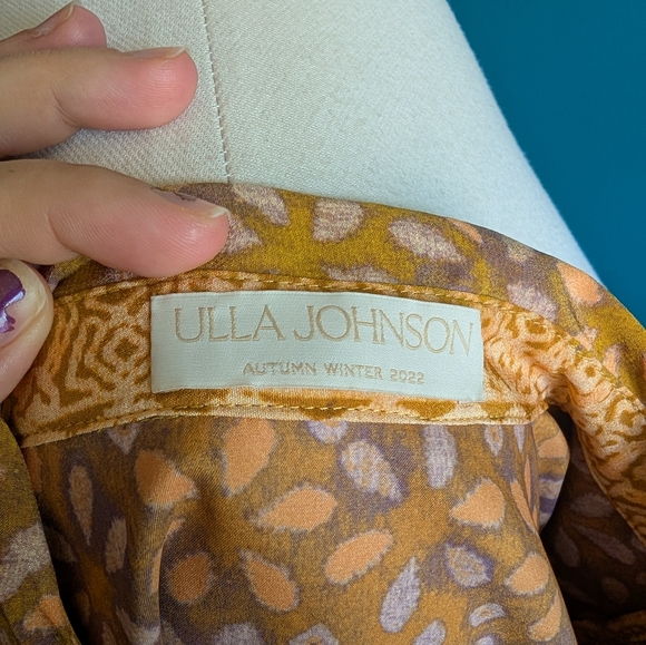 Ulla Johnson Aninda Peasant Blouse In Citrine Size 2 Silk Luxury Bohemian - Picture 8 of 9